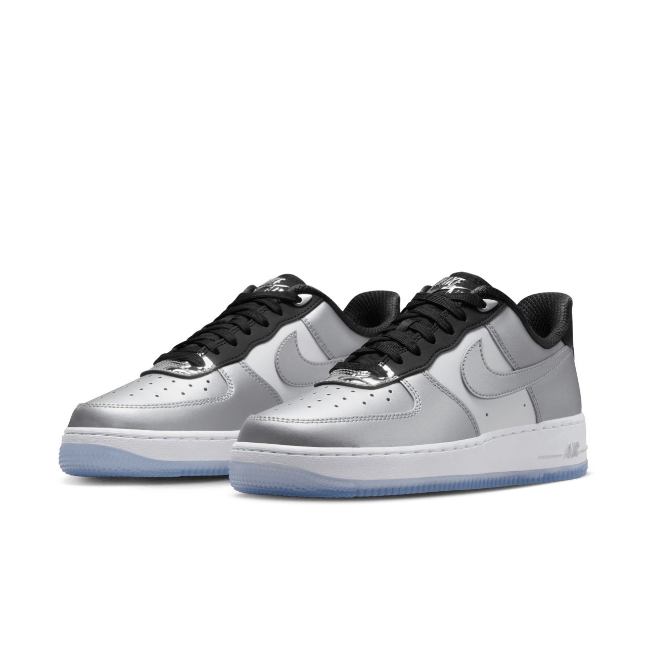 Nike women's air force 1 07 premium - black metallic silver best sale