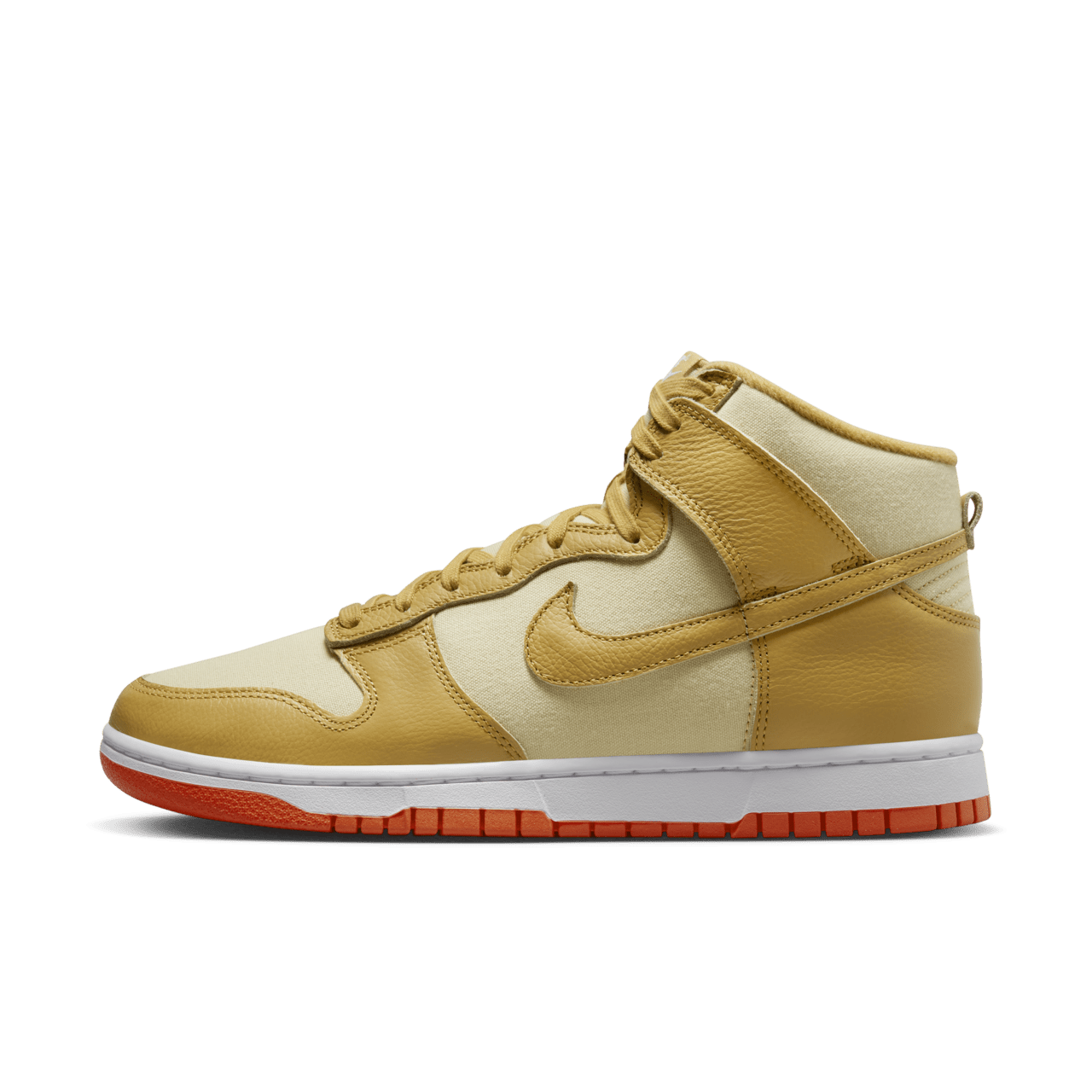 วันเปิดตัว Dunk High "Wheat Gold and Safety Orange" (DV7215-700)