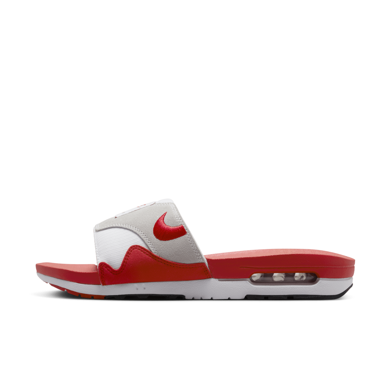 Air Max 1 Slides 'White and University Red' (DH0295-103) Release Date