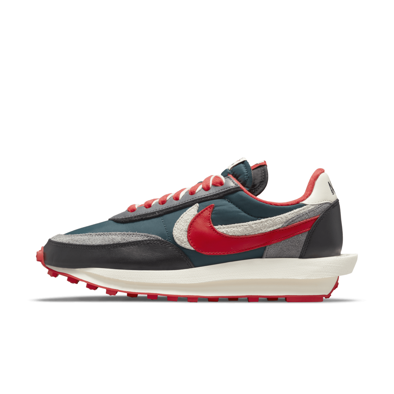 LDWaffle x sacai x UNDERCOVER Midnight Spruce and University Red DJ4877 300 Release Date. Nike SNKRS