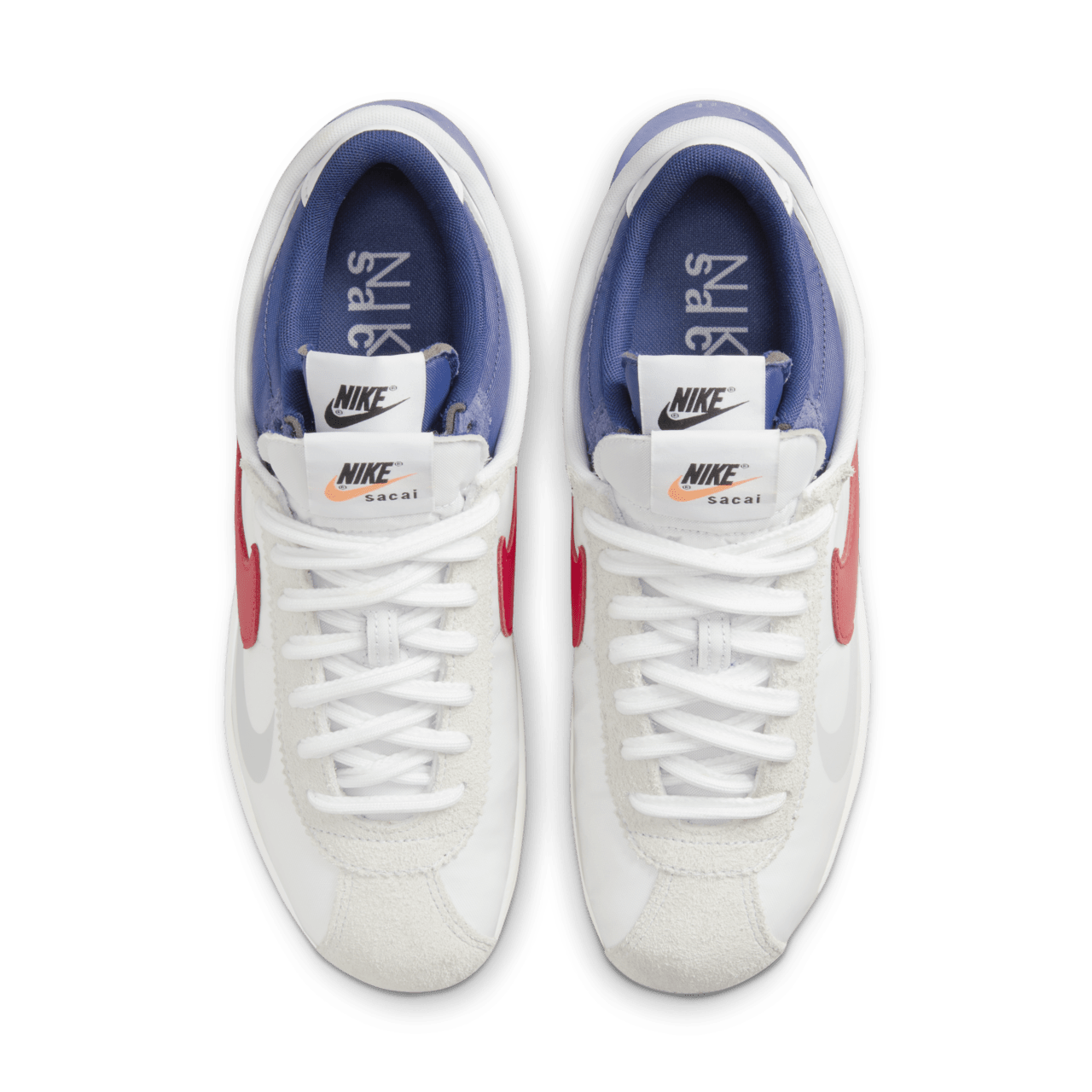 วันเปิดตัว Zoom Cortez x sacai "White and University Red" (DQ0581-100)