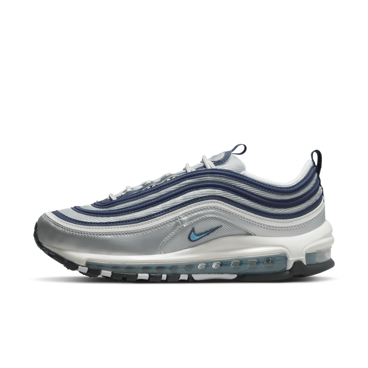 Fecha de lanzamiento del Air Max 97 "Metallic Silver and Chlorine Blue" para mujer (DQ9131-001)