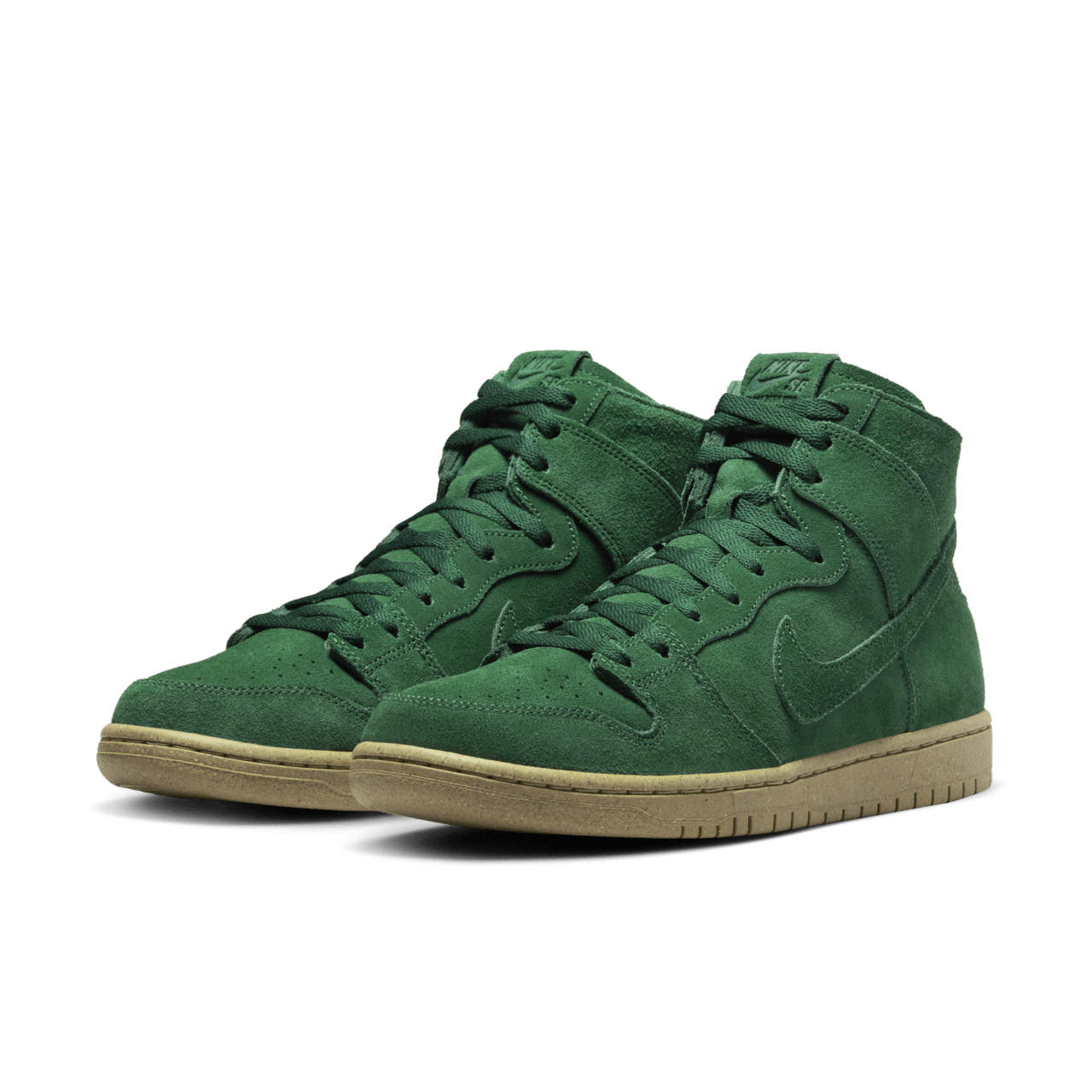 Green suede nike high tops best sale