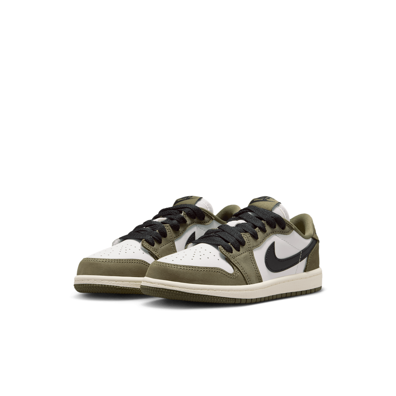 Little Kids' Jordan 1 Low 'Medium Olive and Summit White' (HQ6996-200)