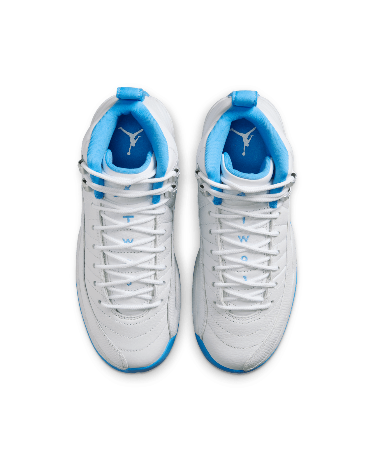 Big Kids' Air Jordan 12 'White and University Blue' (153265-112)