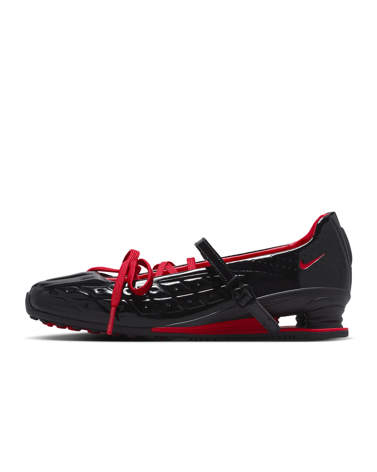 วันเปิดตัว Shox Z Calistra x LABELHOOD "Black and University Red" (IW7881-001) ผู้หญิง