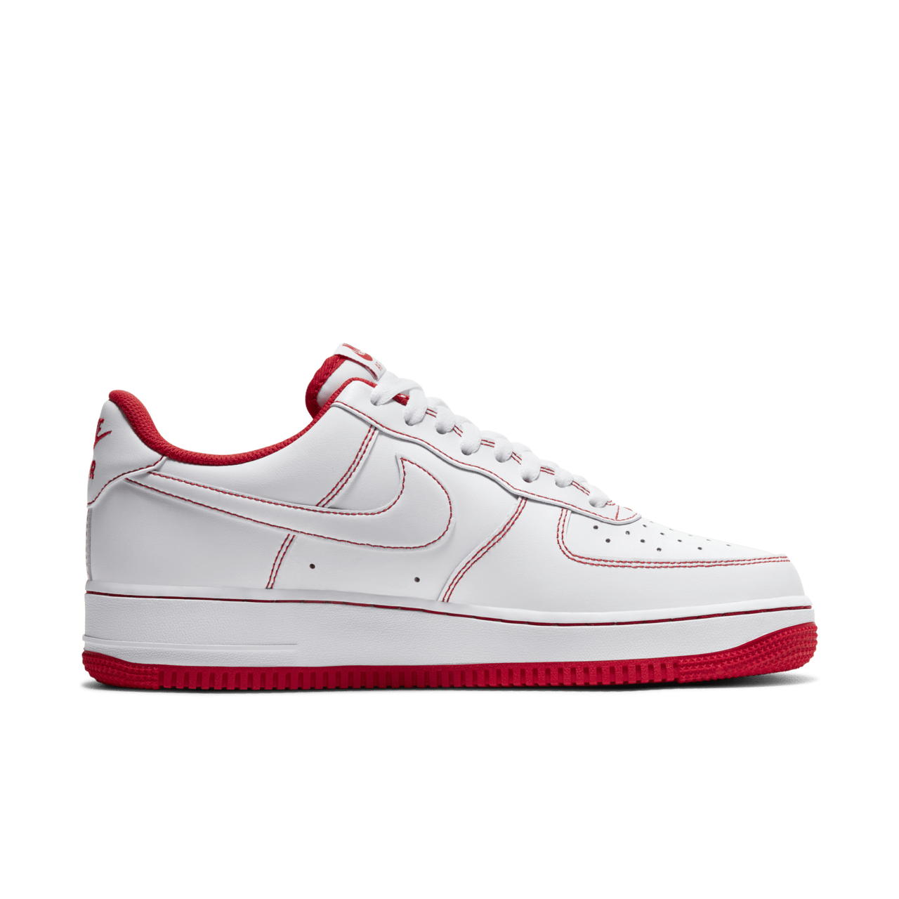 【NIKE公式】エア フォース 1 '07 ステッチ 'Radiant Red' (CV1724-100 / AF 1 '07)