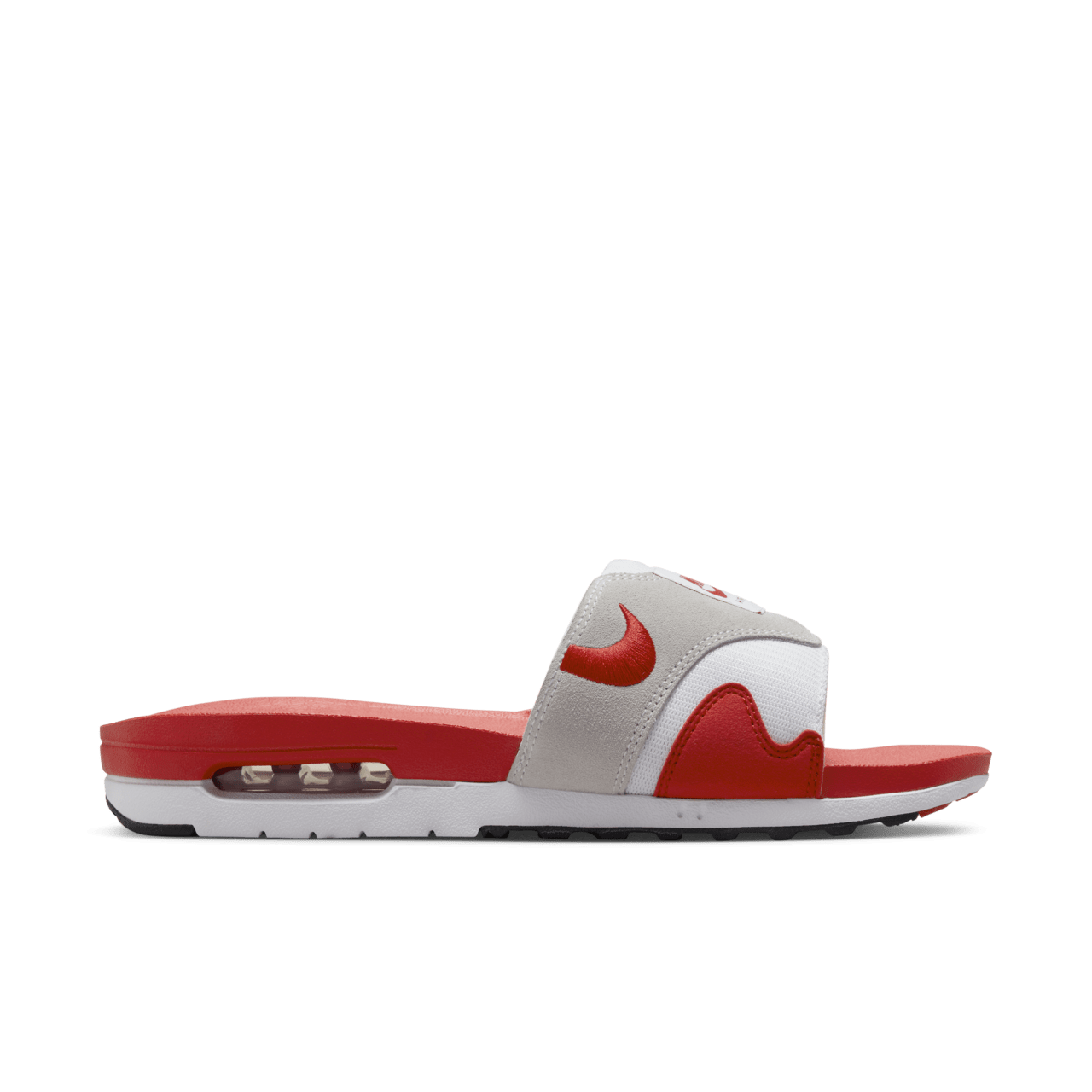 Air Max 1 Slides 'White and University Red' (DH0295-103) Release Date