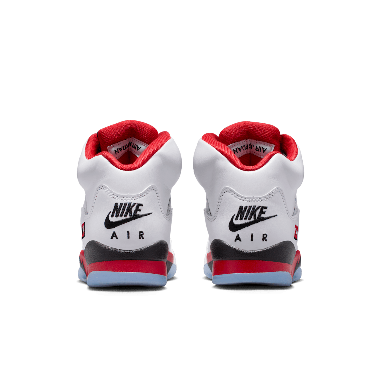 Big Kids' Air Jordan 5 'Fire Red' "Black Tongue" (HQ7980-101)