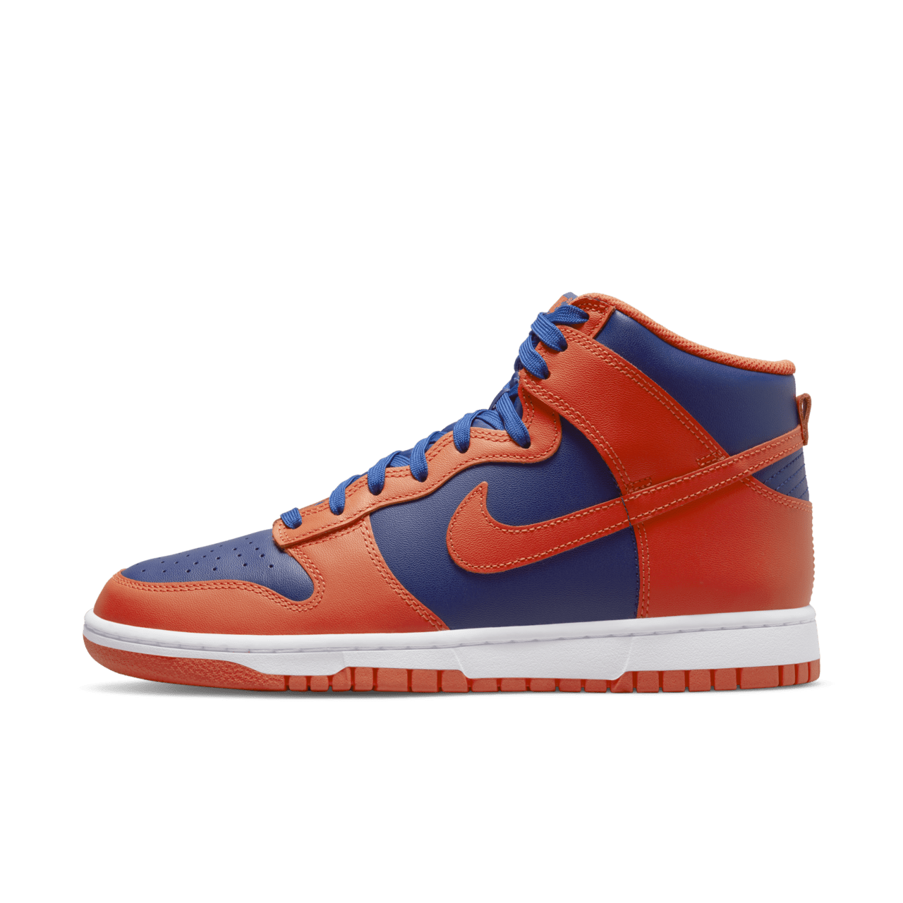 Orange and white nike dunks high best sale