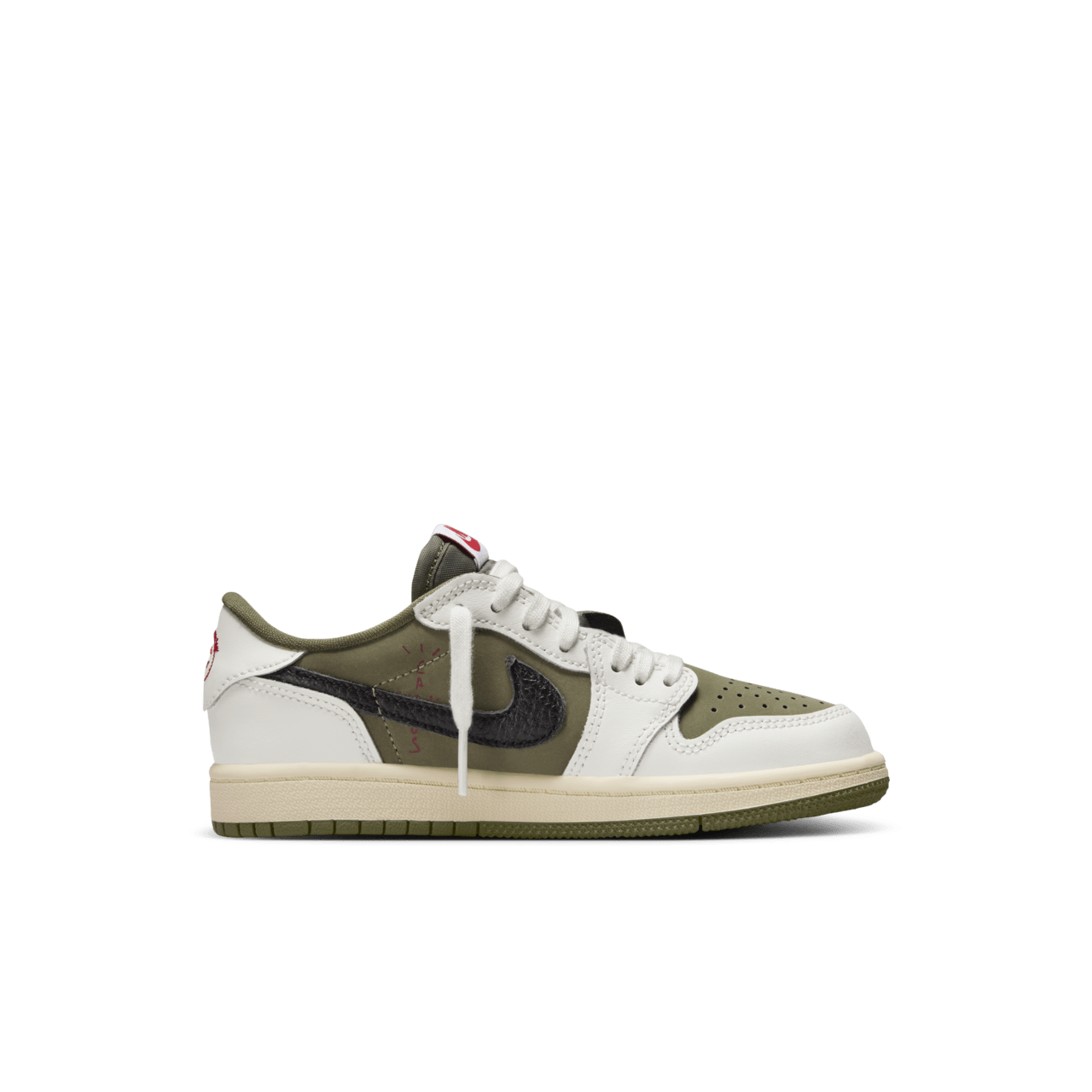 【NIKE公式】リトルキッズ ジョーダン 1 LOW x トラヴィス スコット 'Reverse Olive' (DO5442-200 / JORDAN 1 LOW OG SP (PS))