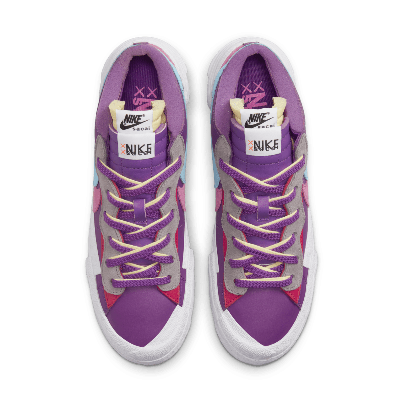 Fecha de lanzamiento del sacai x KAWS Blazer Low "Purple Dusk" (DM7901-500)