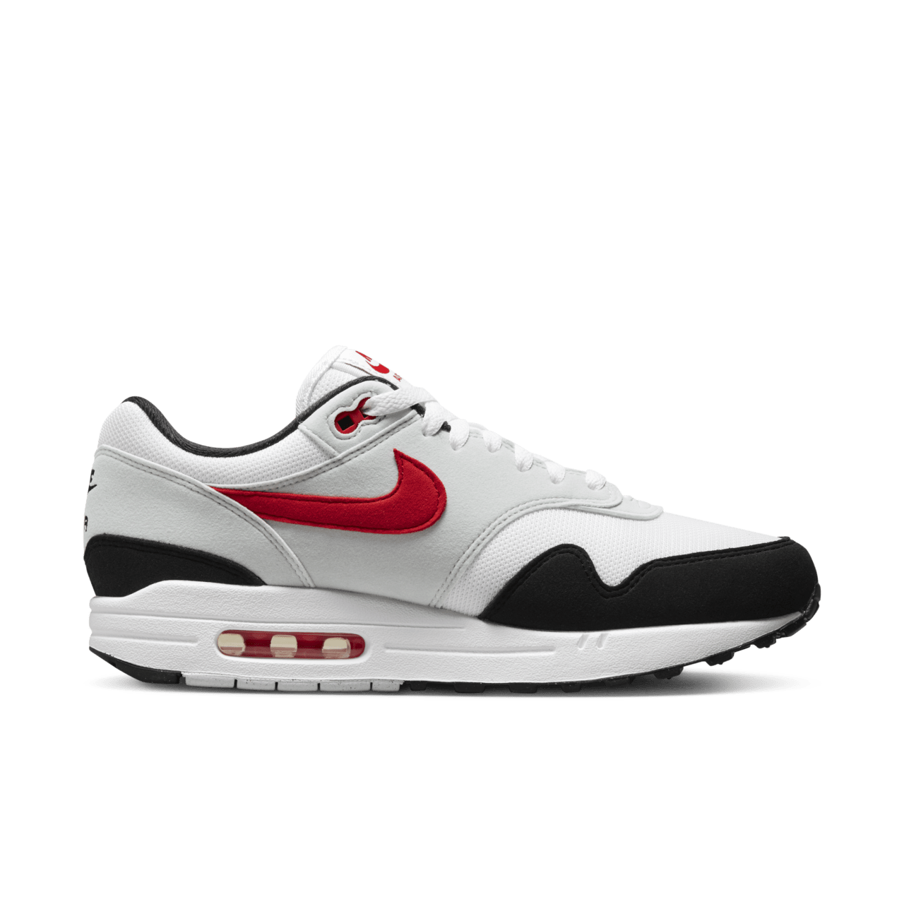 วันเปิดตัวรองเท้าแตะ Air Max 1 Pure Platinum and University Red' (FD9082-101)