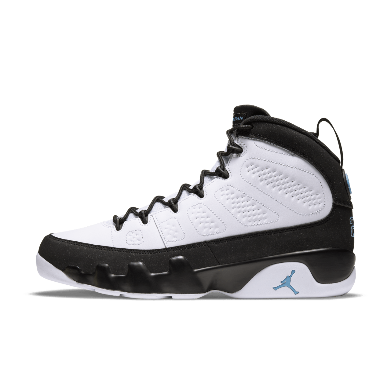 Jordan 9 blue and white online