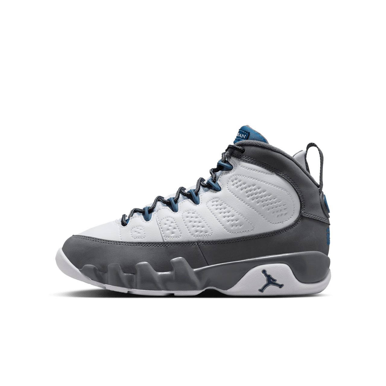 Big Kids' Air Jordan 9 'Flint Grey and French Blue' (HV4574-100)
