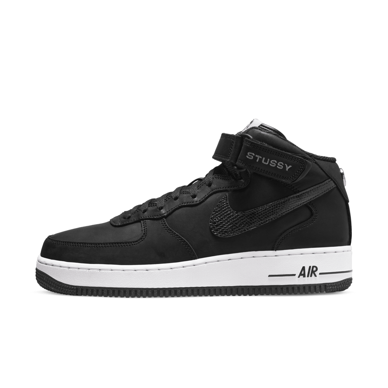 วันเปิดตัว Air Force 1 Mid x Stüssy "Black" (DJ7840-001)
