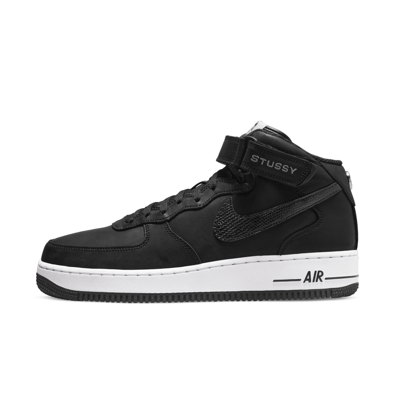 Air Force 1 Mid x Stüssy 'Black' (DJ7840-001) Release Date. Nike SNKRS