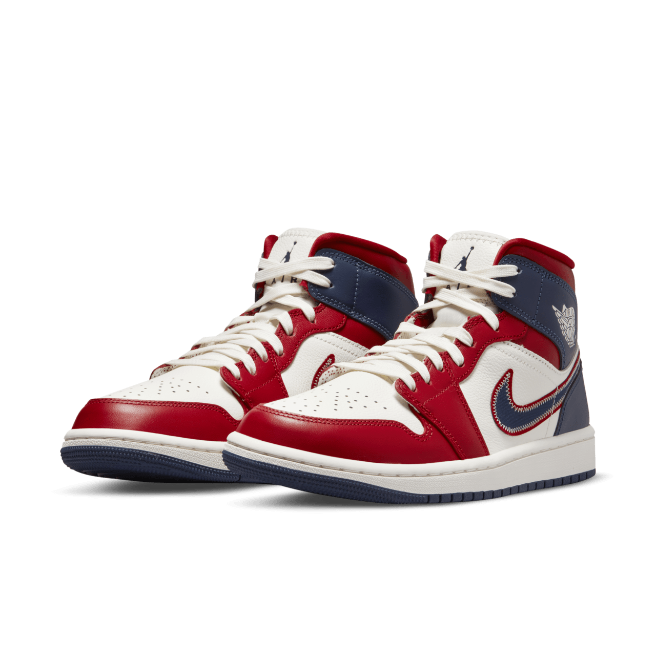 วันเปิดตัว Air Jordan 1 Mid SE ผู้หญิง 'Gym Red and Midnight Navy' (DQ7648-600)