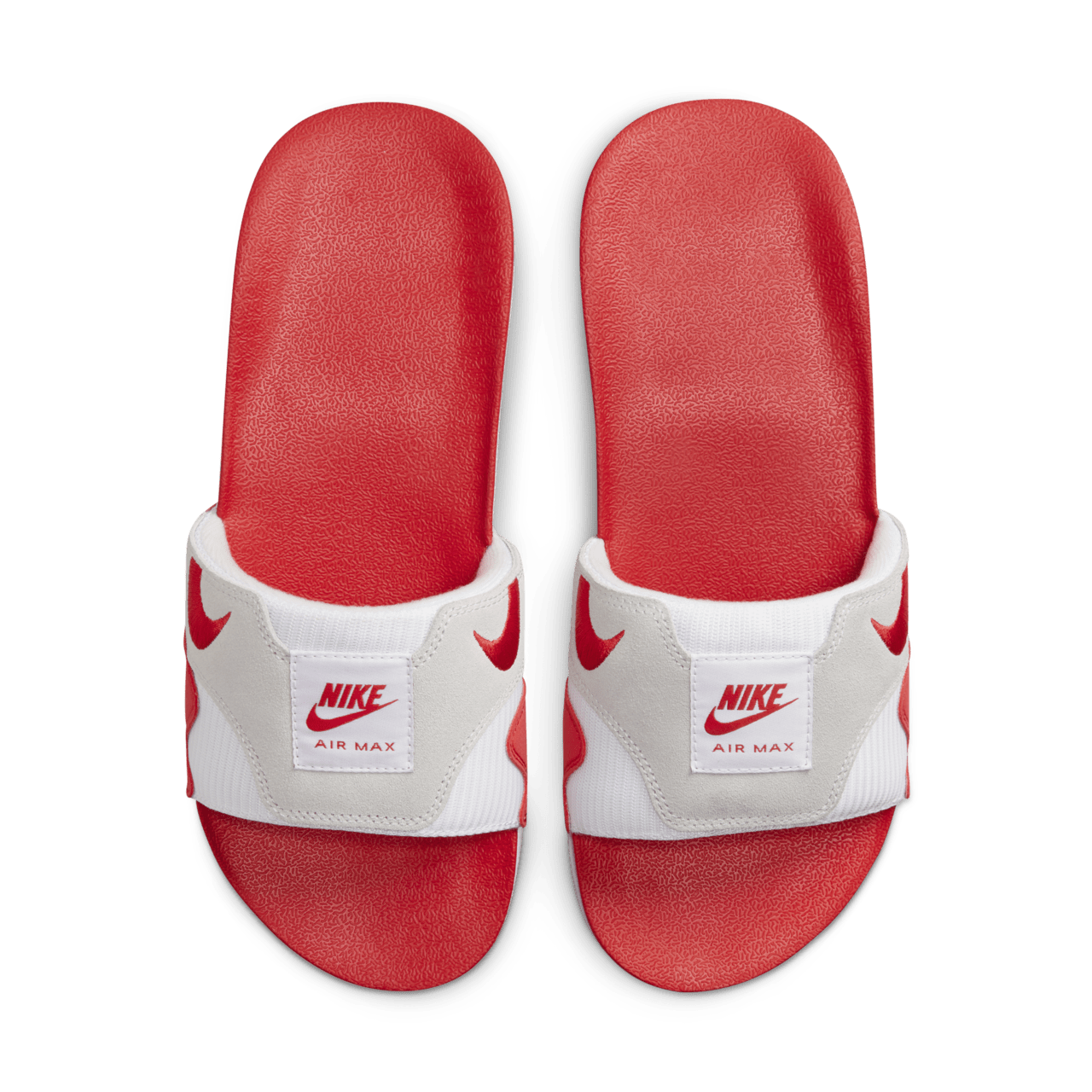 Air Max 1 Slides White and University Red DH0295 103 Release Date. Nike SNKRS