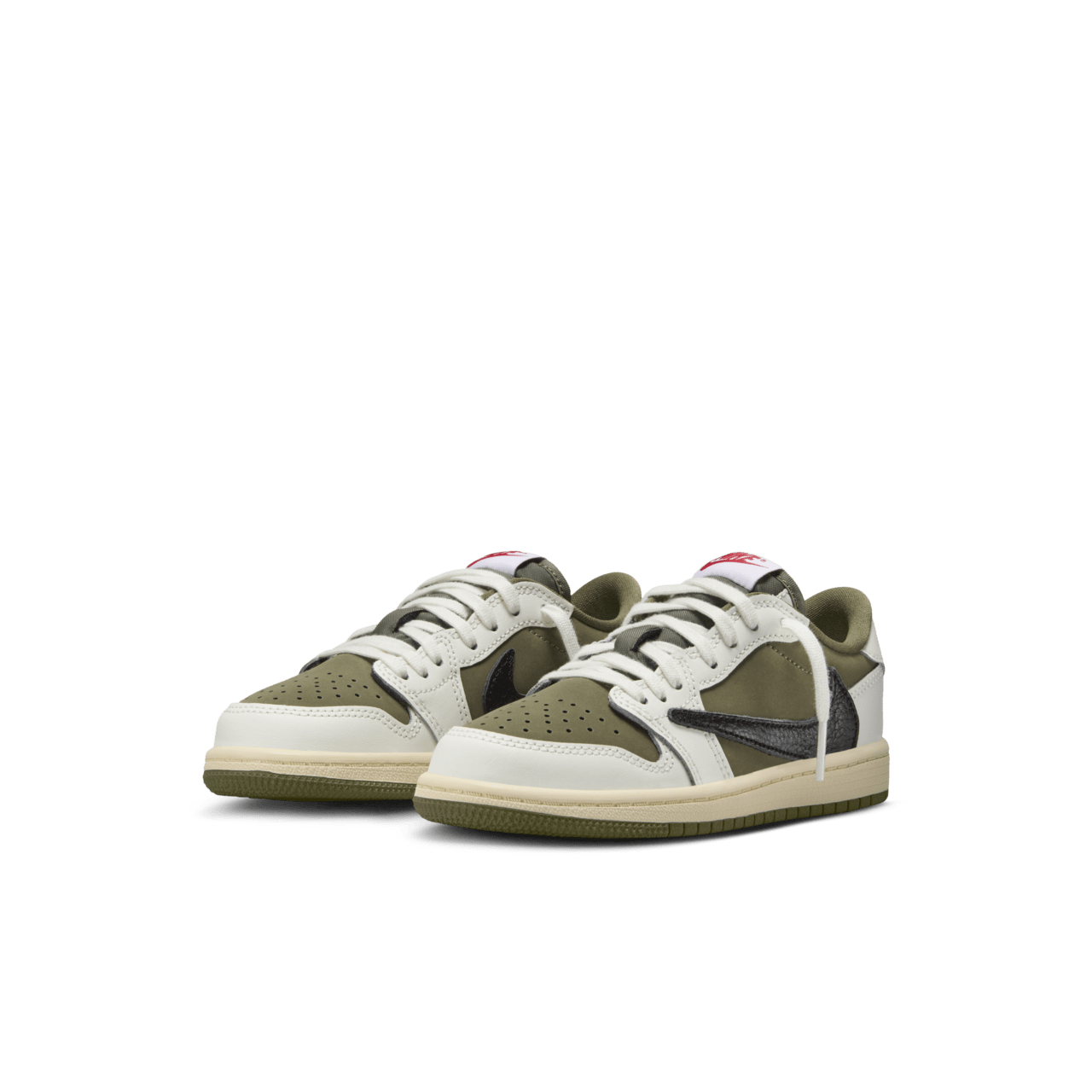 วันเปิดตัว Jordan 1 Low x Travis Scott "Reverse Olive" เด็กเล็ก (DO5442-200)