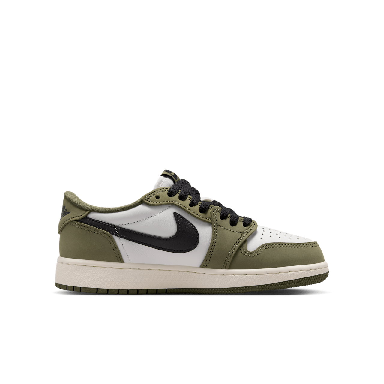 Big Kids' Air Jordan 1 Low 'Medium Olive and Summit White' (HQ6999-200)