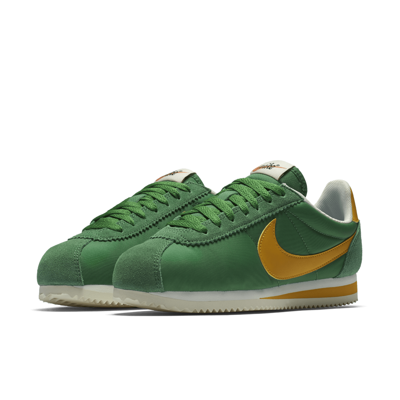 Nike cortez green and yellow hotsell