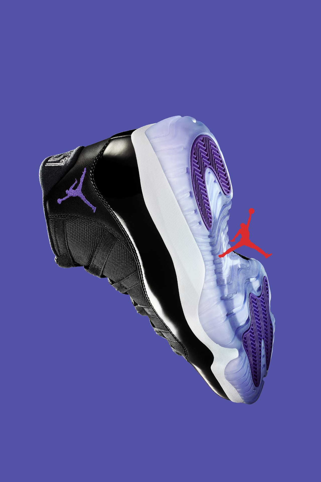 Purple jordan retro 11 on sale