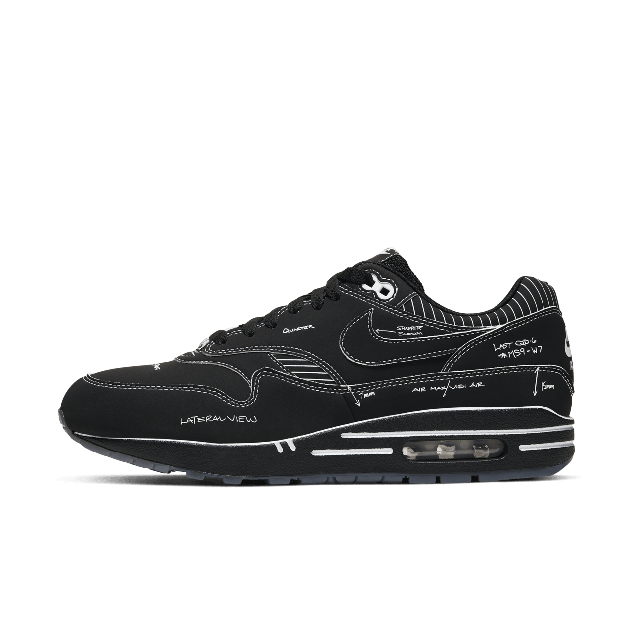 Nike air max 1 black black black on sale