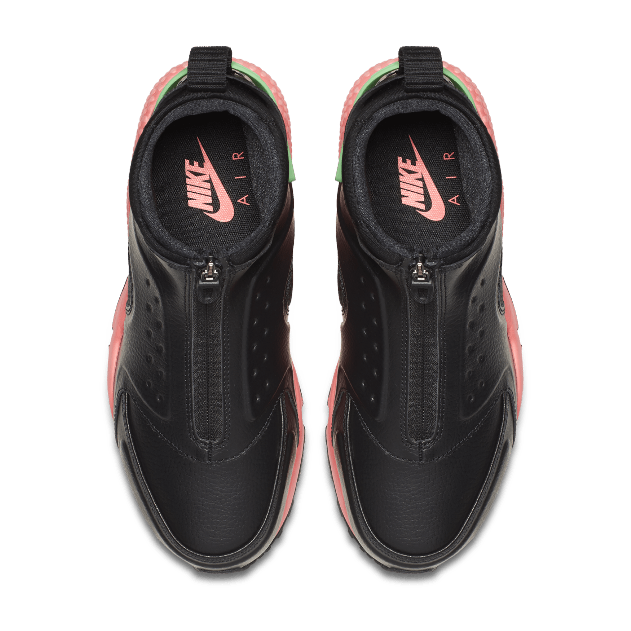 Women s Nike Air Huarache Mid Premium Black Hot Punch Nike SNKRS