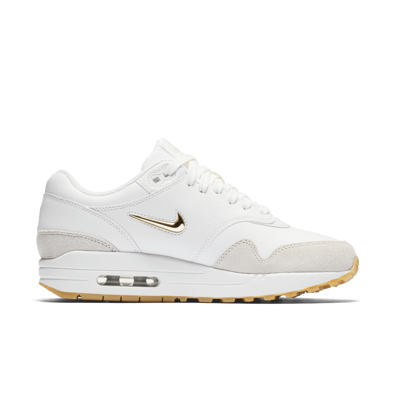 Nike Air Max 1 Premium Summit White Metallic Gold Star Light Bone voor dames releasedatum. Nike SNKRS