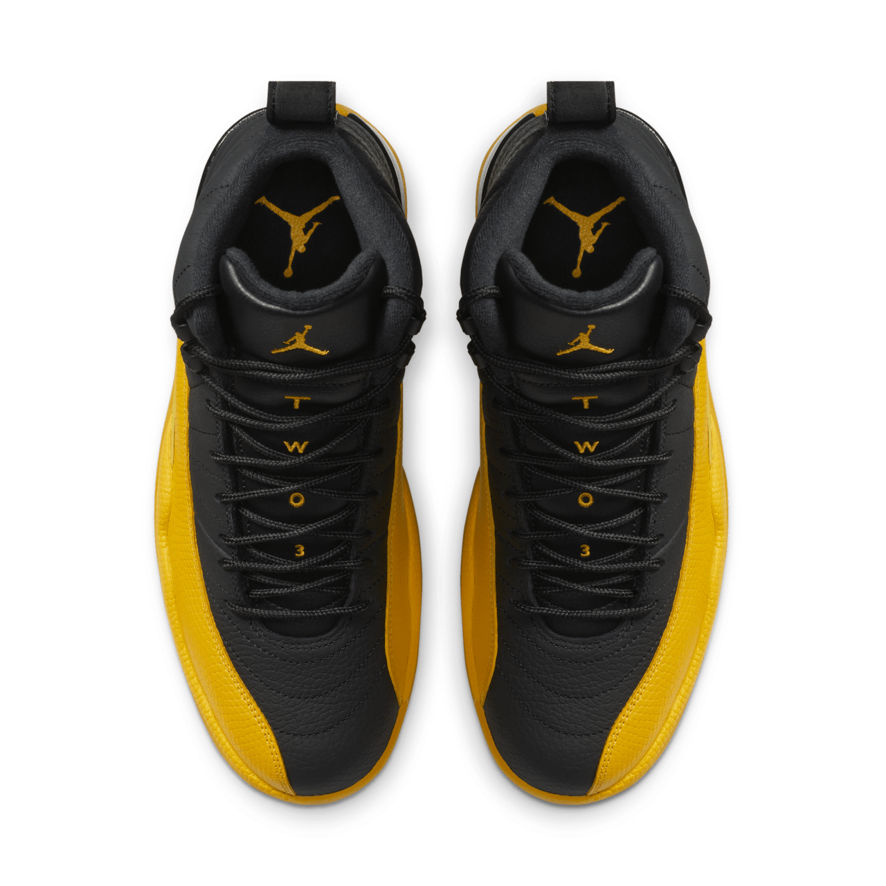 Jordan 12 yellow and black best sale