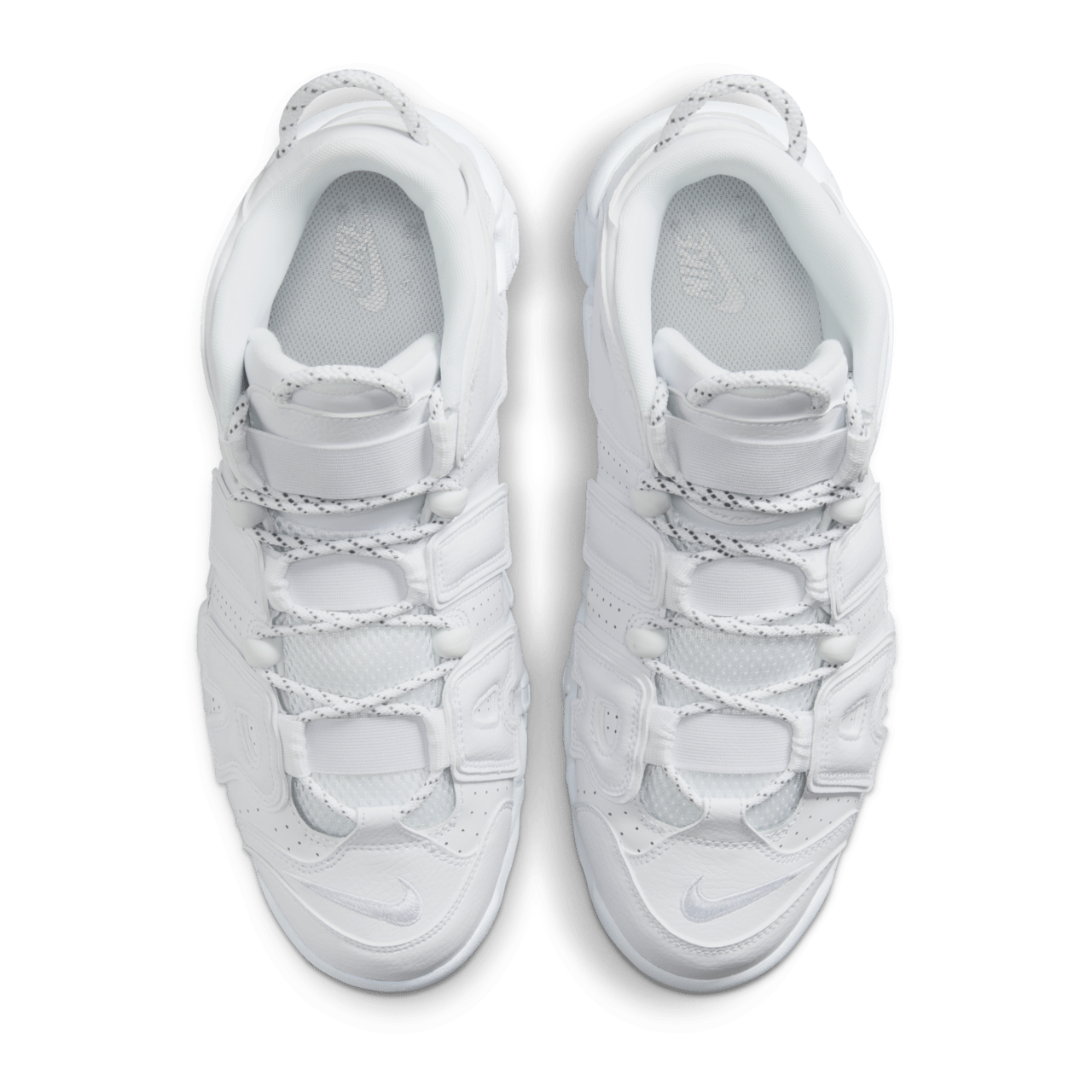 Nike uptempo white on white on sale