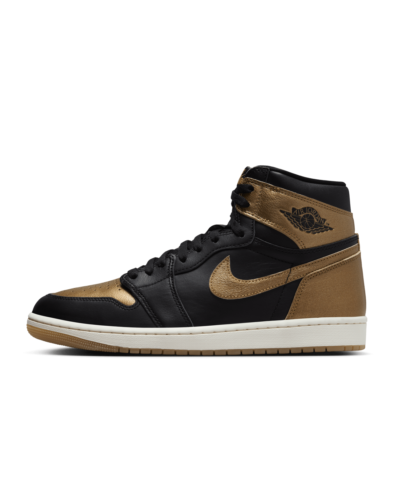 Nike jordans black and gold on sale