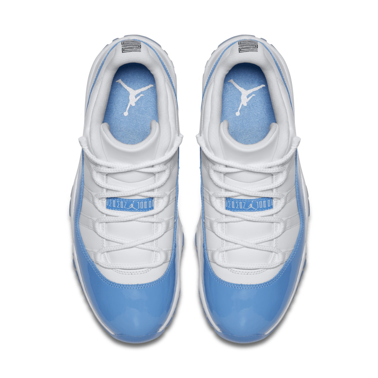 Jordan 11 blue and white low on sale