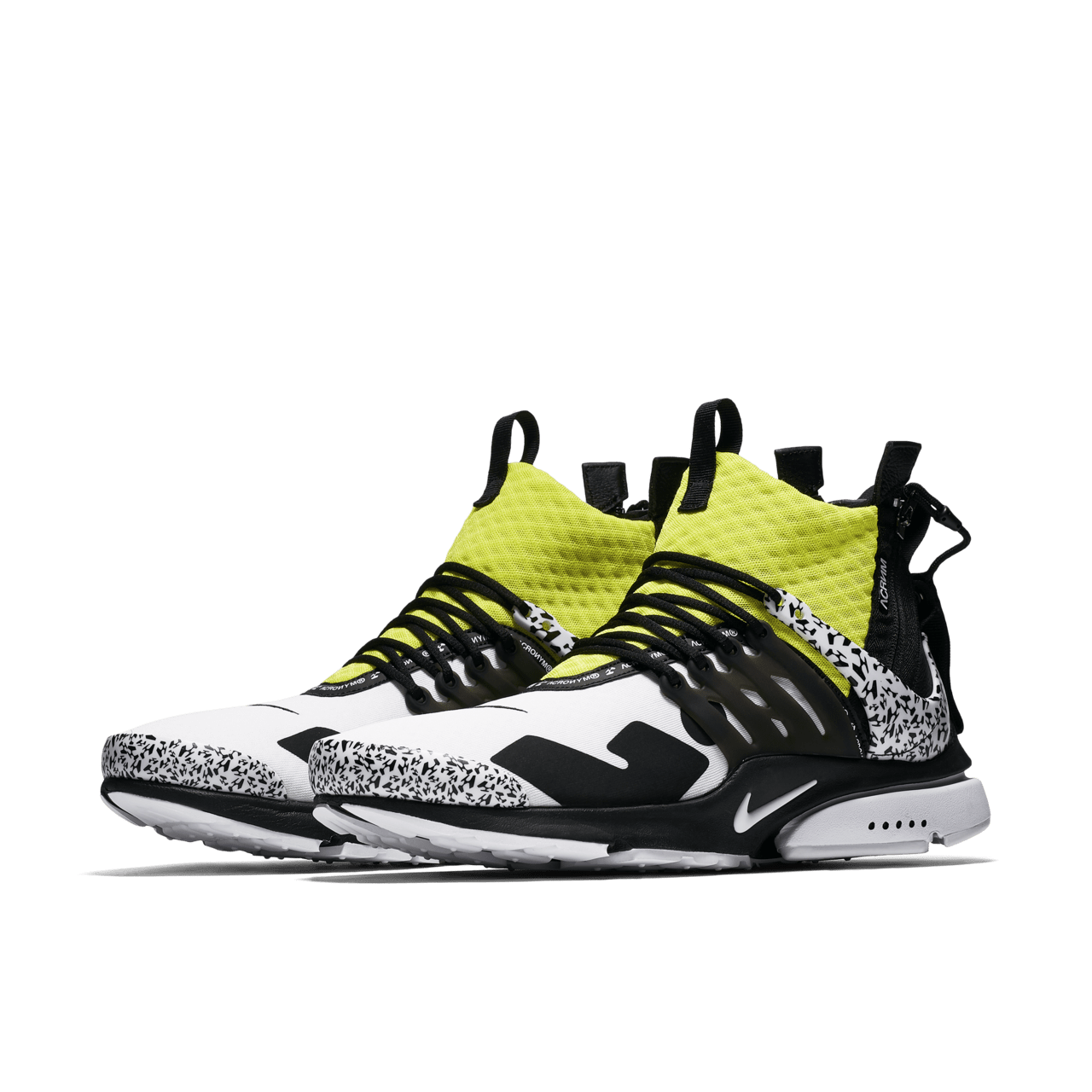 Air Presto Mid Utility X Acronym 'White & Black & Dynamic Yellow' Release Date