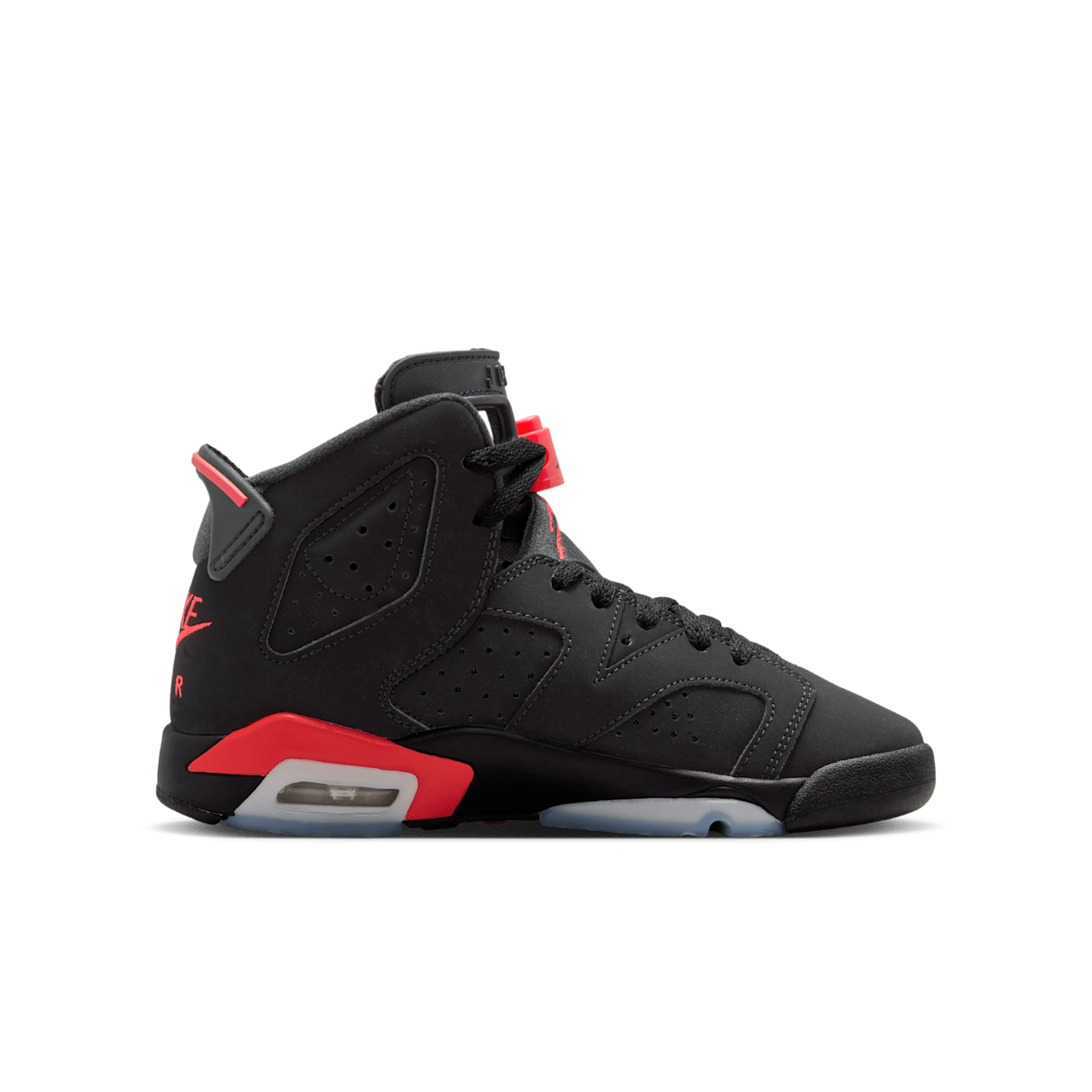Big Kids' Air Jordan 6 Retro 'Infrared Salesman' Black and Light Crimson Release Date