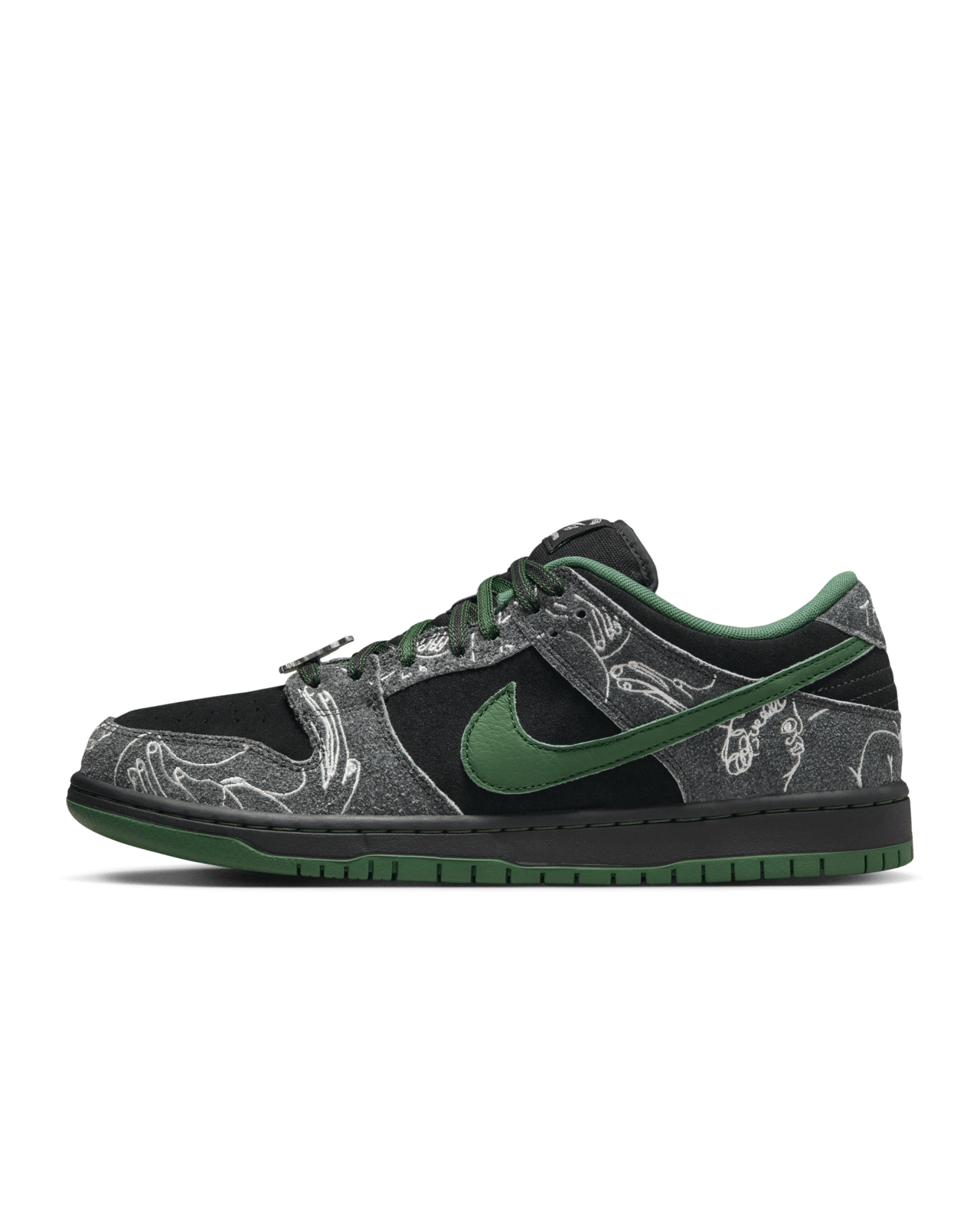 วันเปิดตัว Nike SB Dunk Low Pro x There "Anthracite and Gorge Green" (HF7743-001)