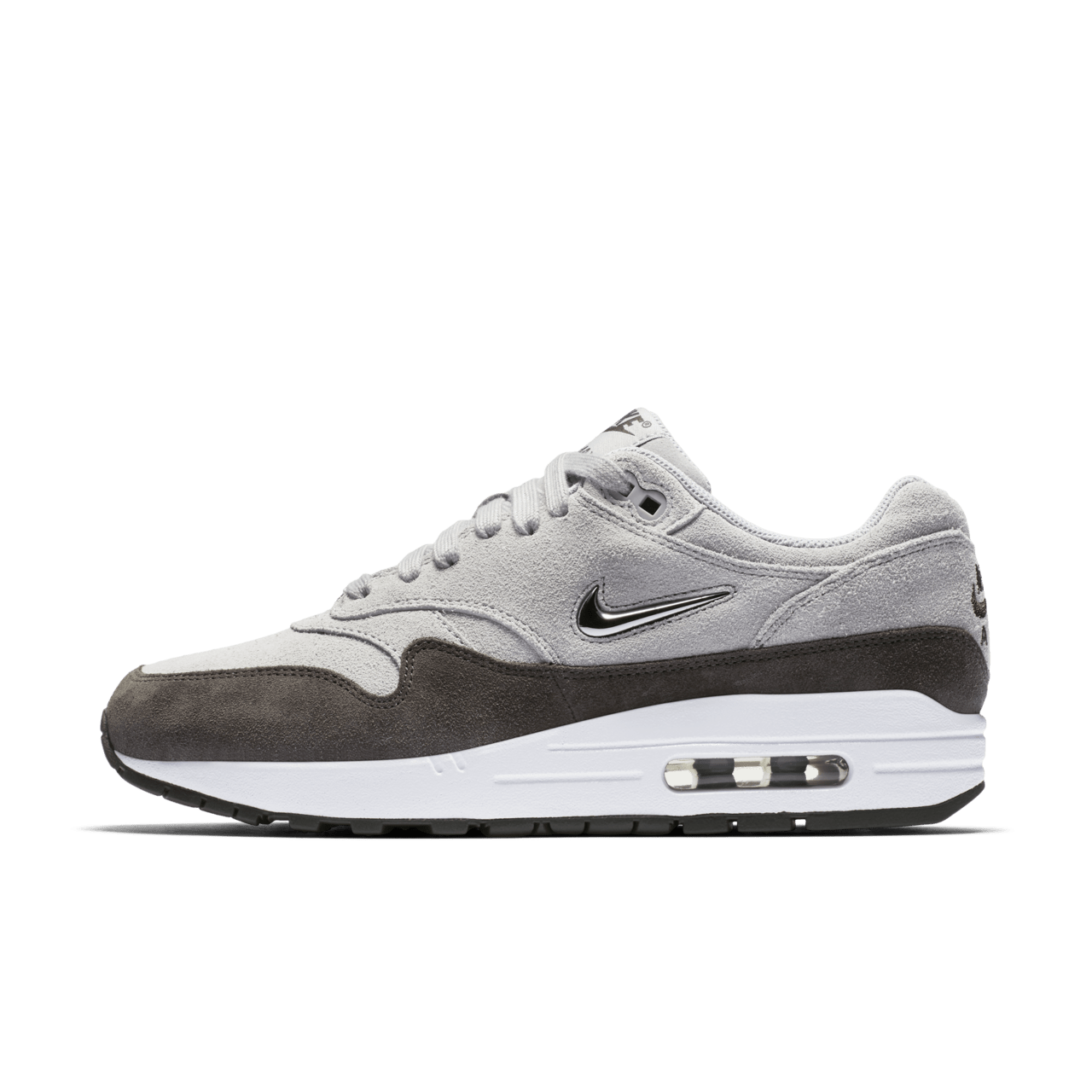 Nike air max 1 grey white black best sale