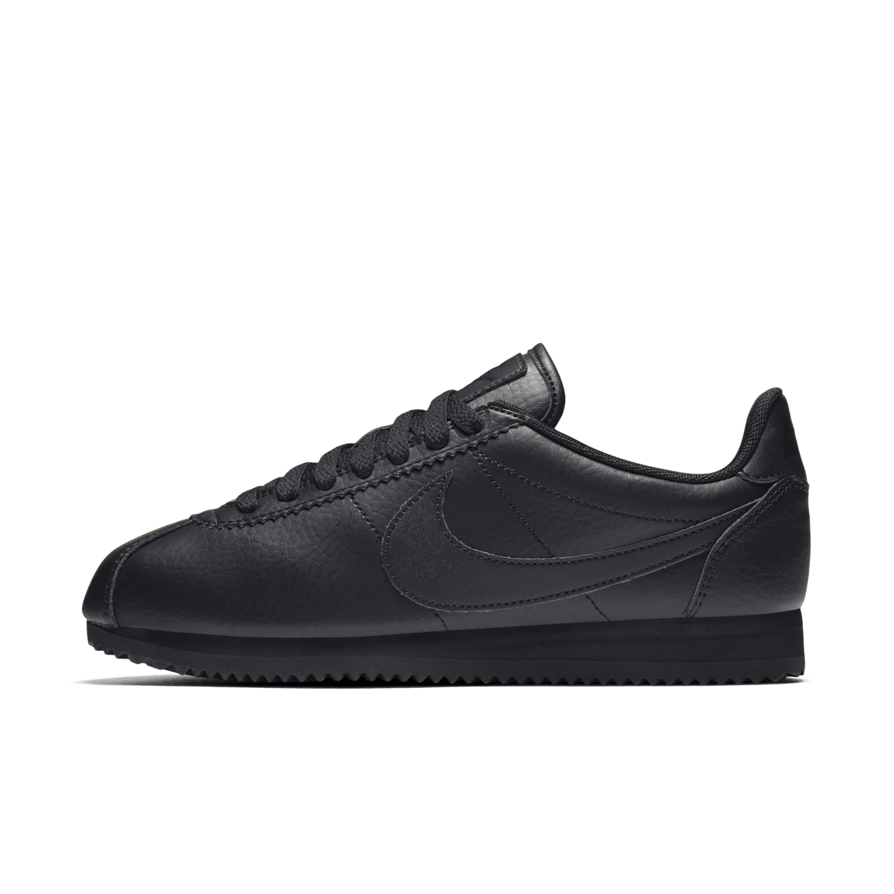 Women s Nike Classic Cortez Premium Triple Black Nike SNKRS