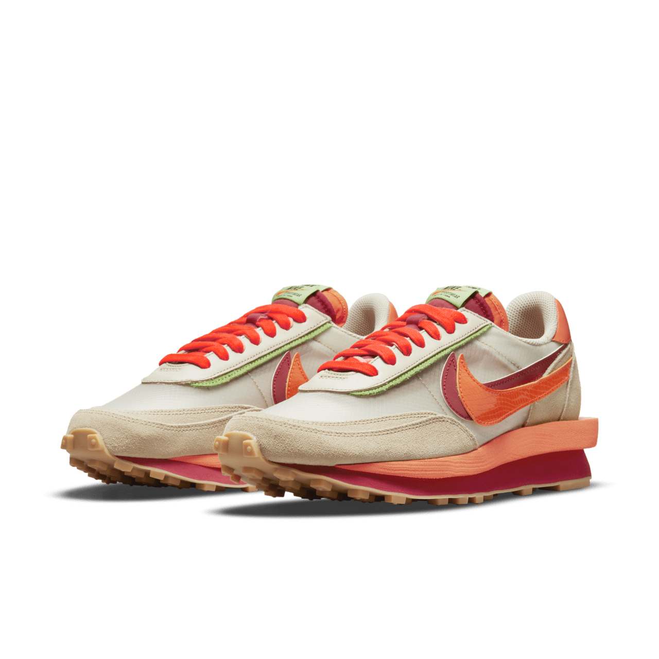 LDWaffle x sacai x CLOT Orange Blaze Release Date. Nike SNKRS