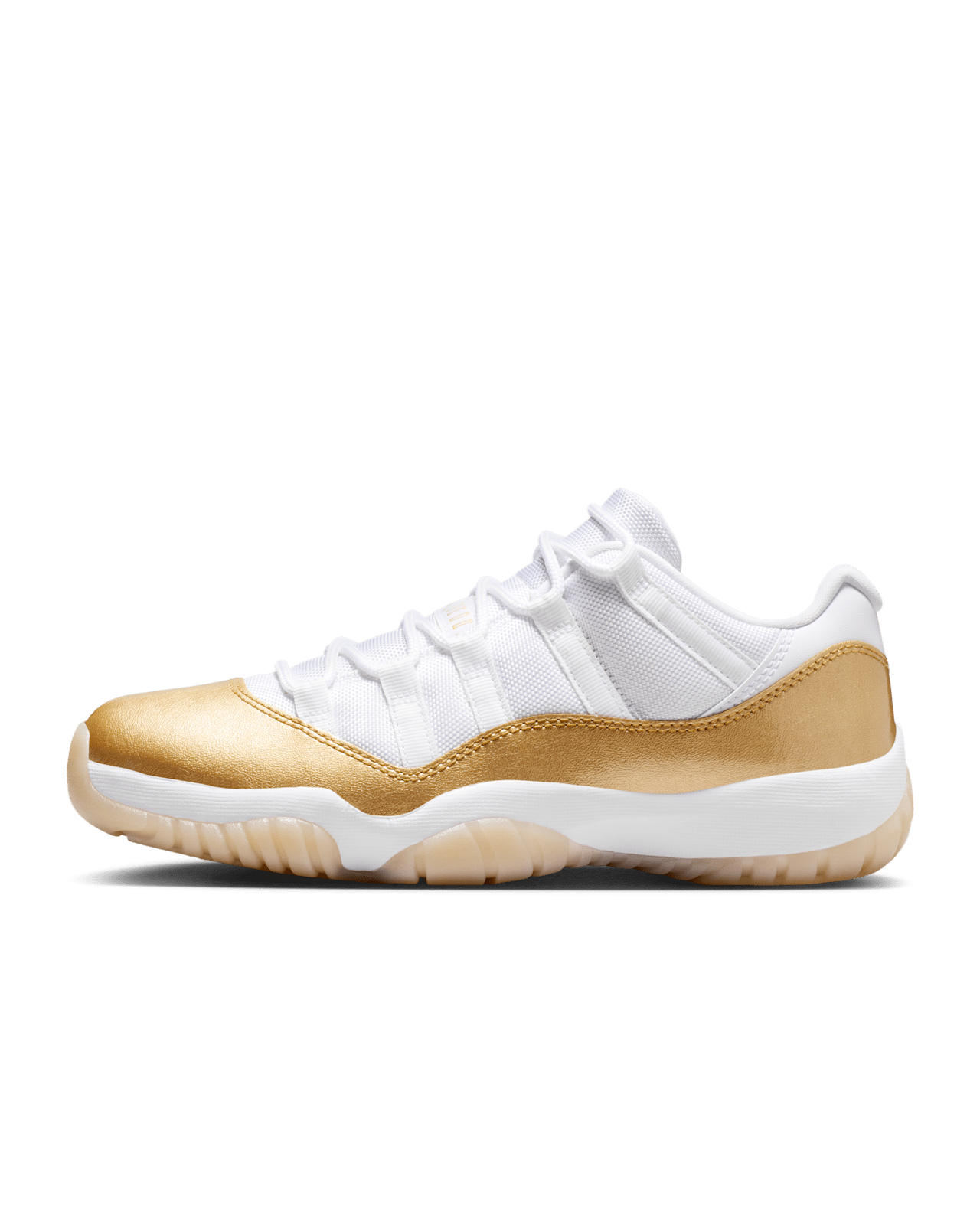 Fecha de lanzamiento de los Air Jordan 11 Low "Mother's Day" "White and Metallic Gold" (AH7860-102)