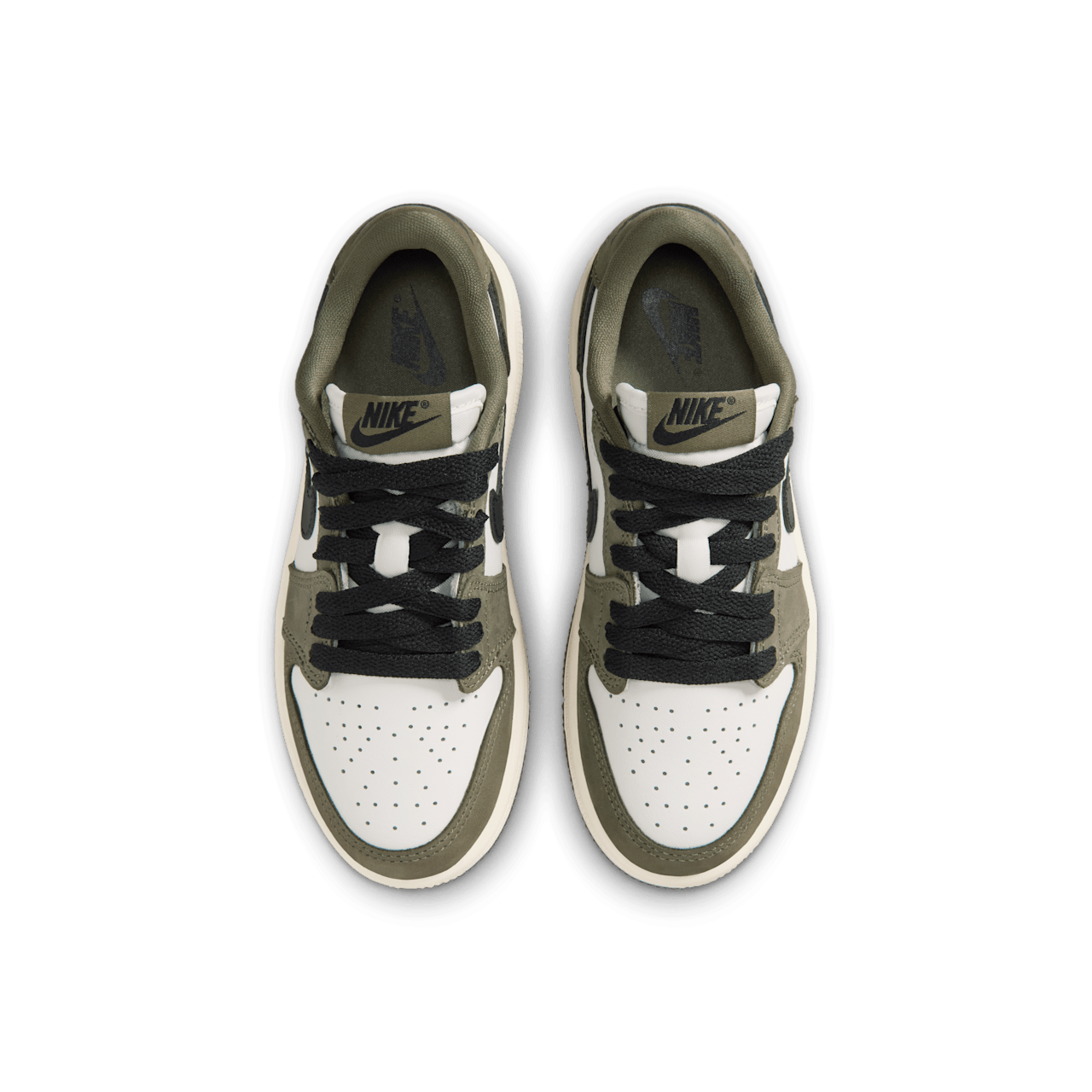 Little Kids' Jordan 1 Low 'Medium Olive and Summit White' (HQ6996-200)