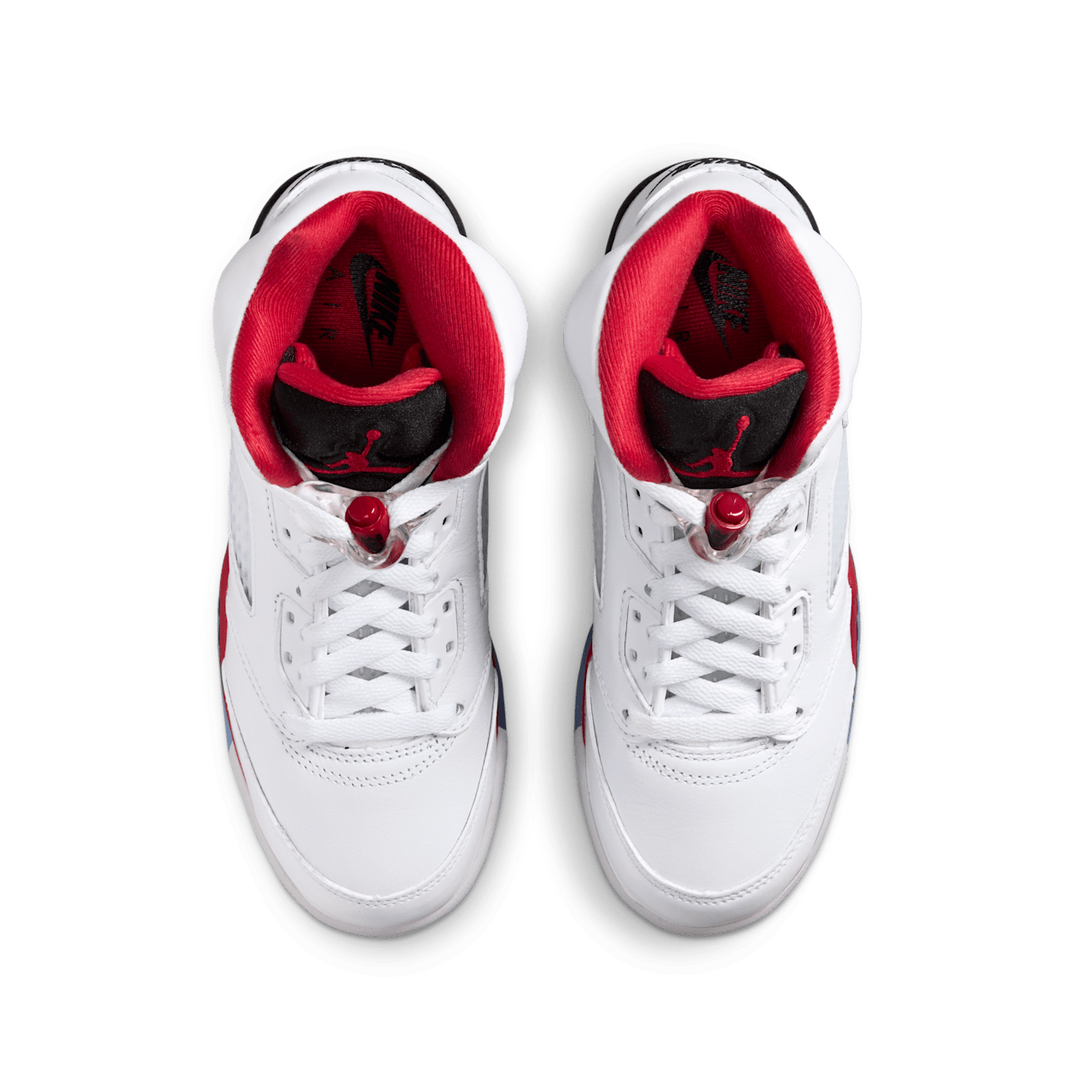 Big Kids' Air Jordan 5 'Fire Red' "Black Tongue" (HQ7980-101)
