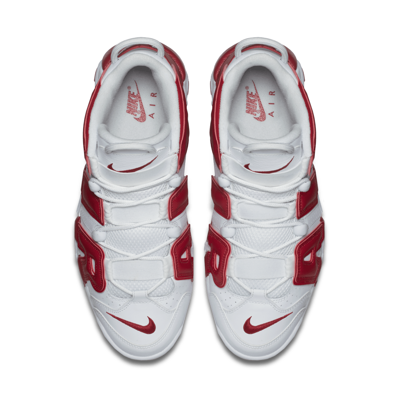 Nike uptempo white varsity red on feet best sale