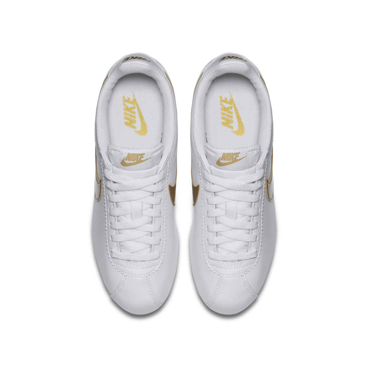 Women s Nike Classic Cortez White Metallic Gold Nike SNKRS