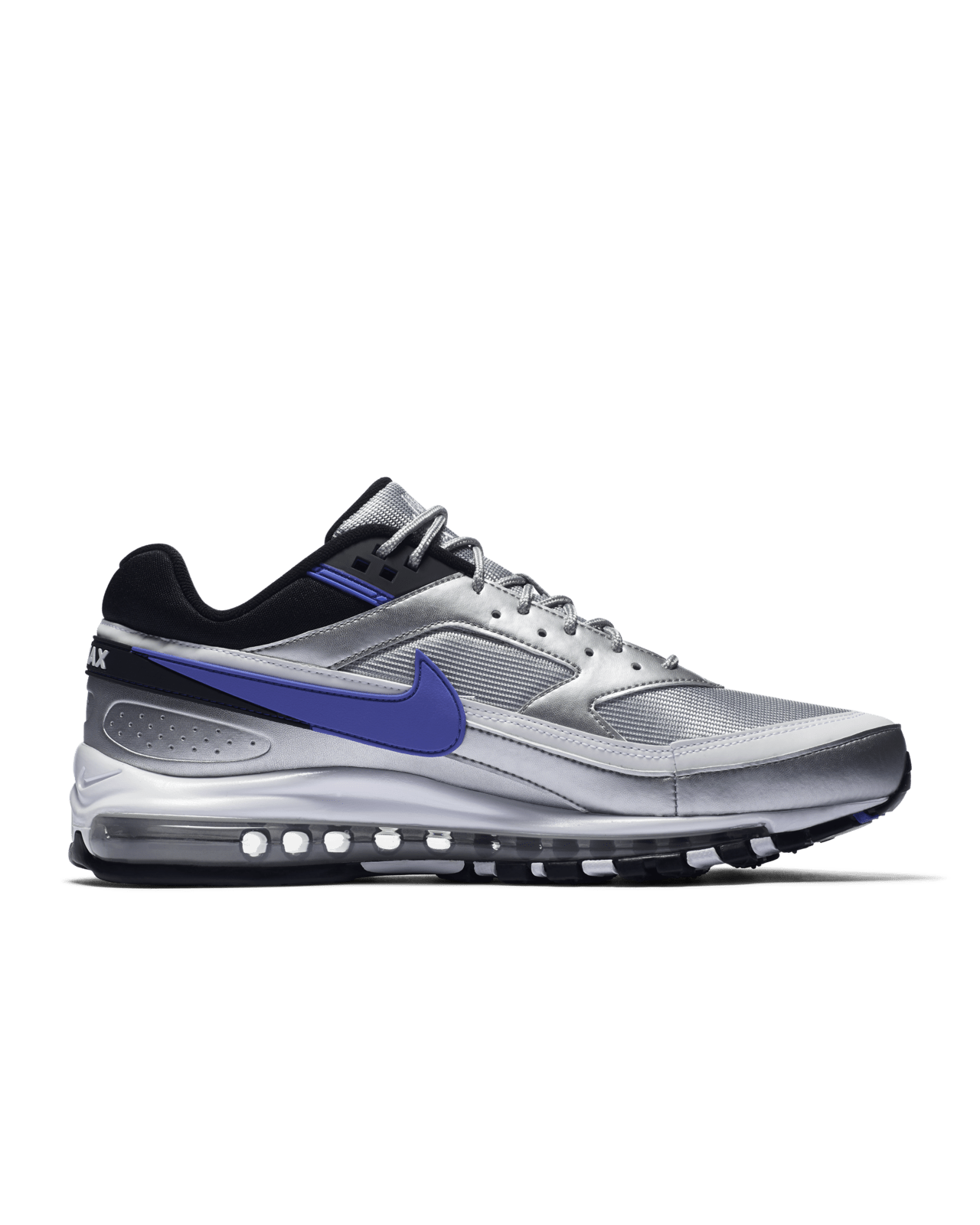 97 BW Metallic Silver and Persian Violet and White Nike SNKRS