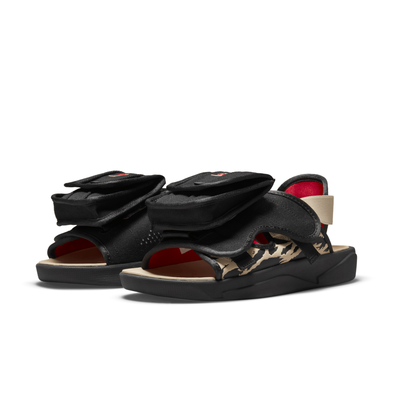 วันเปิดตัวรองเท้าแตะแบบสวม Jordan LS x SoleFly “Black and Sport Red” (DO1872-001)