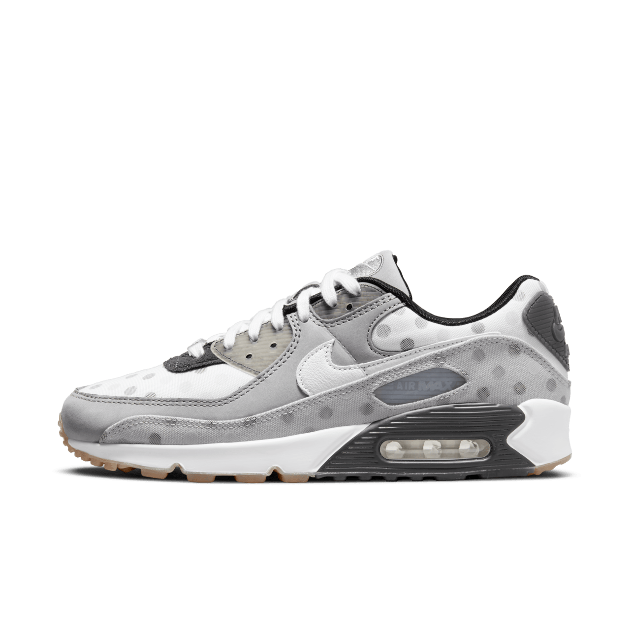 Nike air max 90 black and white spots best sale