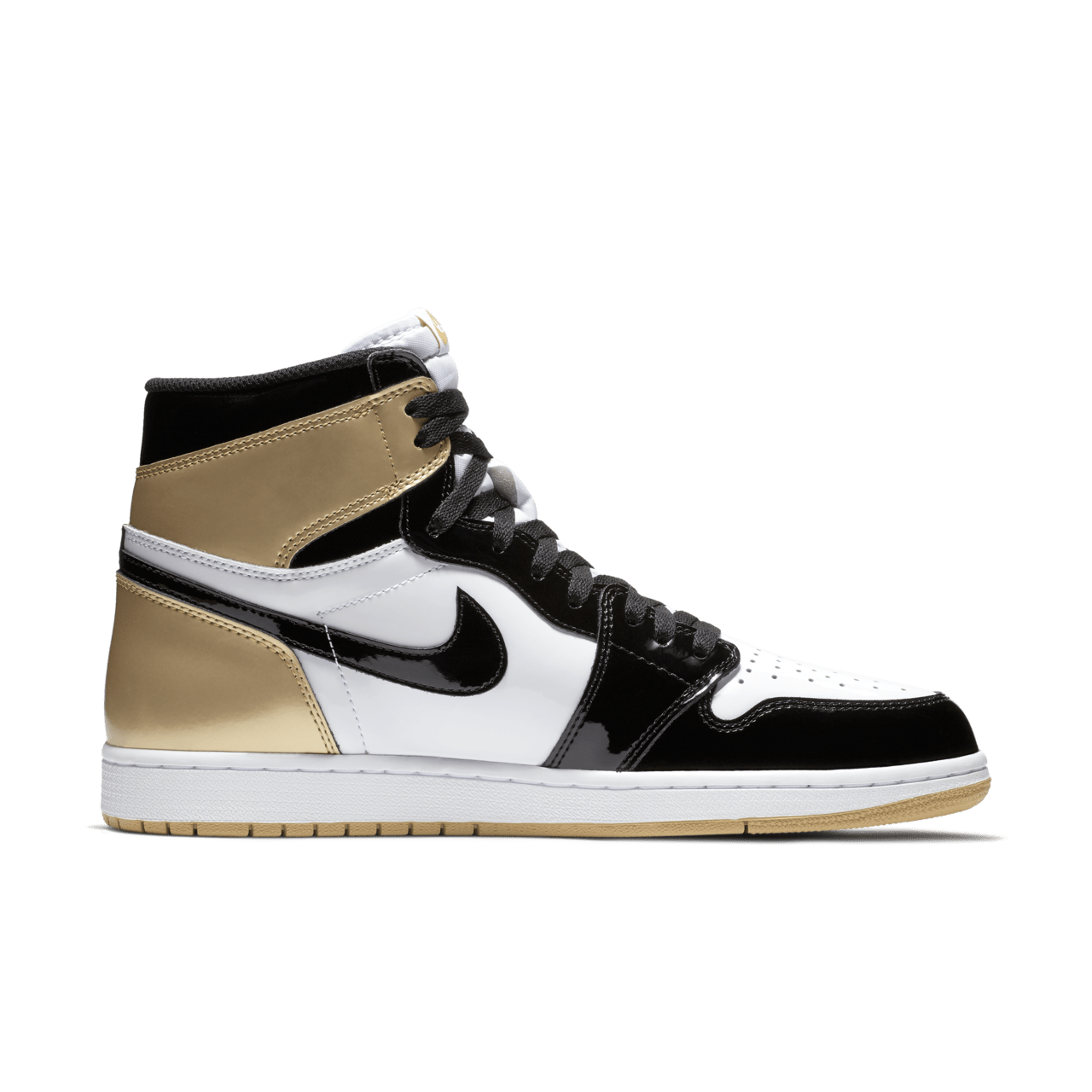 Black white and gold jordan 1 on sale