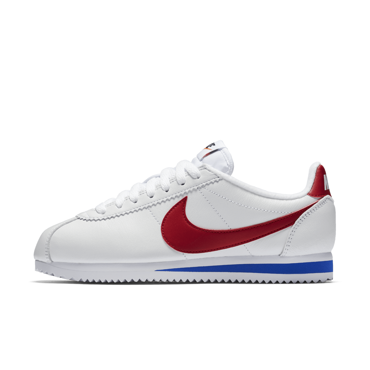 Women s Nike Classic Cortez Premium White Varsity Royal Varsity Red Release Date. Nike SNKRS